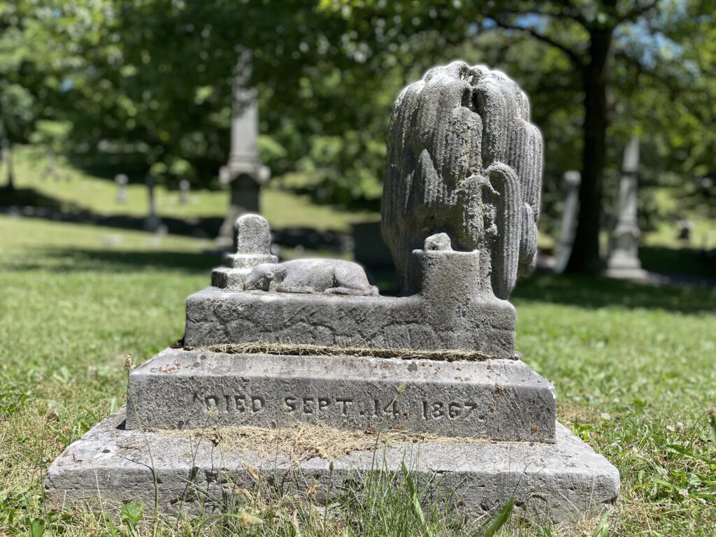 Gravestone with Willow Tree Symbol